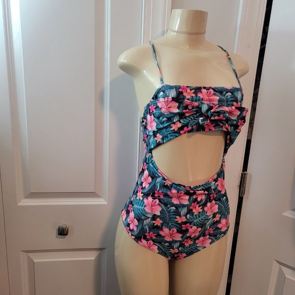 NWOT Hurley Girl's UPF 50+ One-Piece Swimsuit Multicolor - Picture 3 of 12